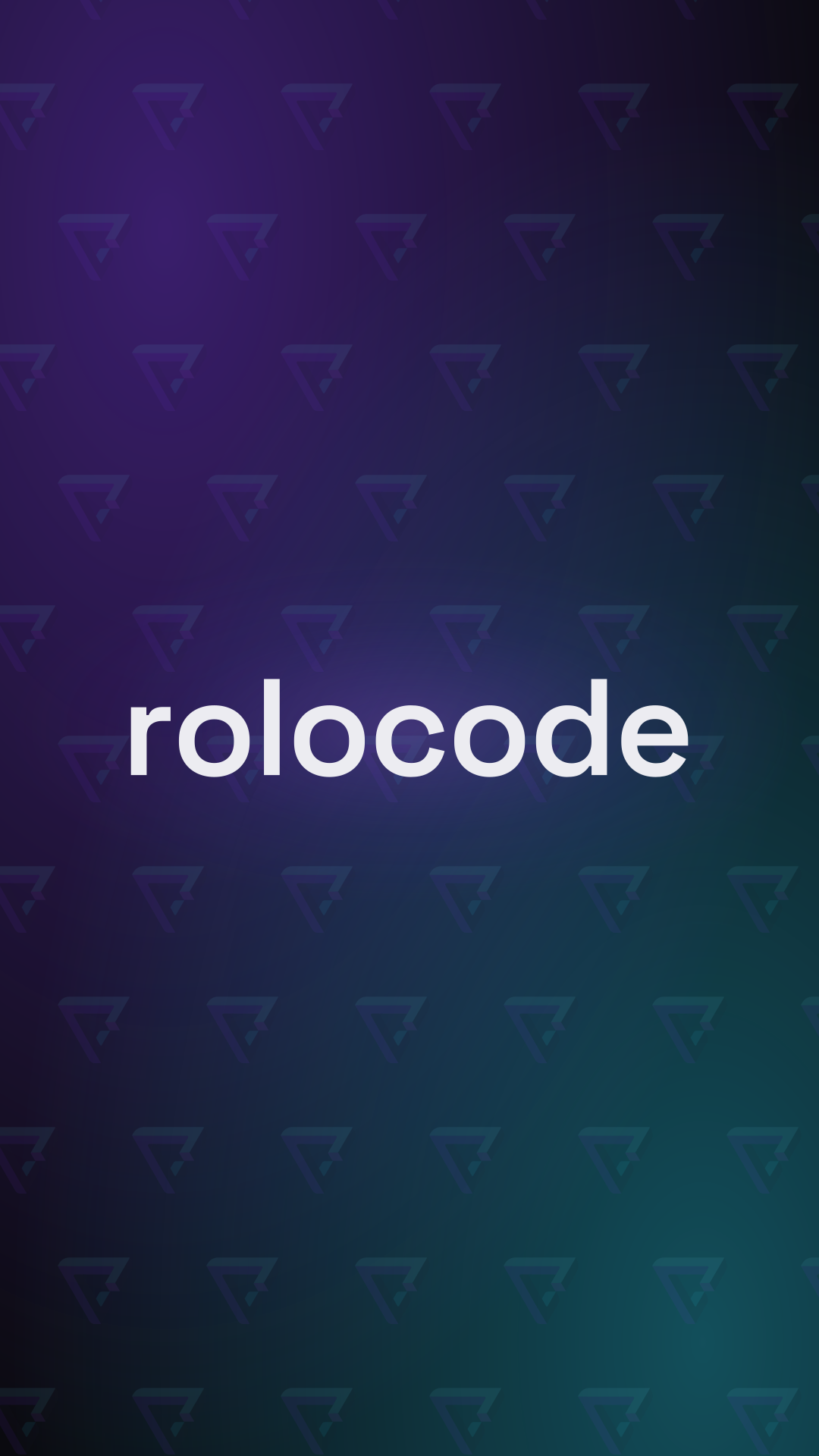 Rolocode 9:16 chat wallpaper — the wordmark over a faint mark pattern